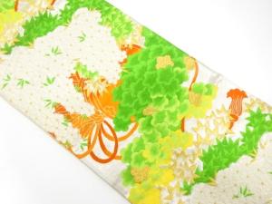 アンティーク　鼓に花模様織り出し袋帯（着用可）
